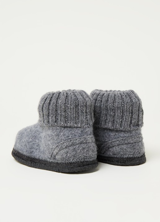 Bergstein Cozy pantoffel van wol - detail 3 middengrijs