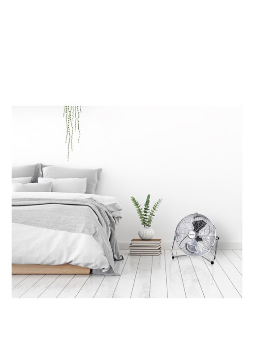 Bestron Vloerventilator, 39 cm hoog - voorkant 7 zilver