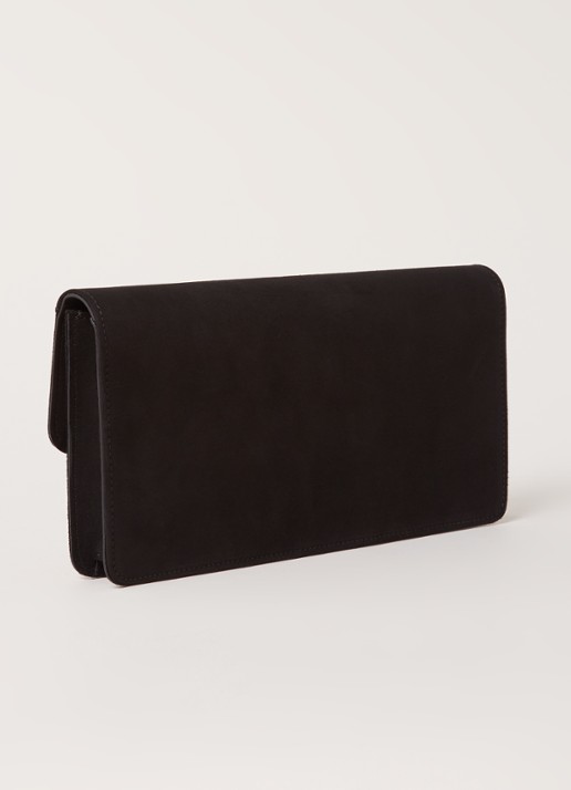 Beth clutch van geitensuède - detail zwart