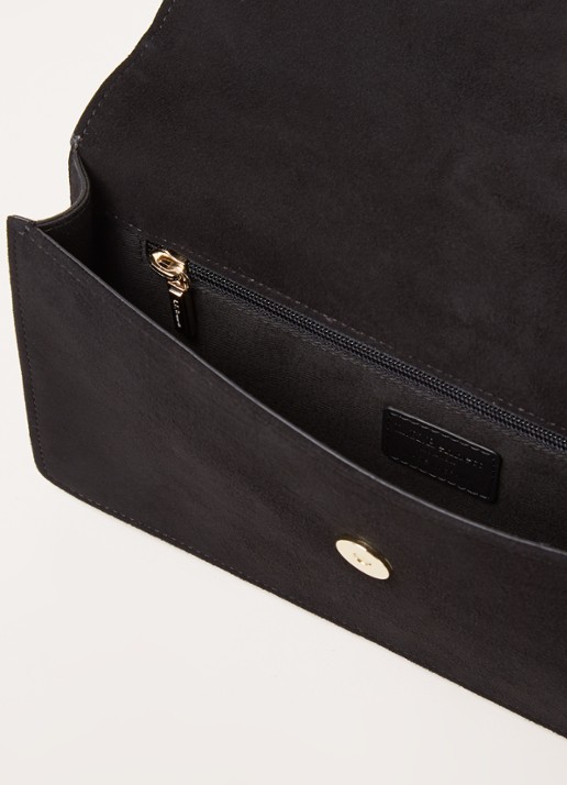 Beth clutch van geitensuède - detail 2 zwart