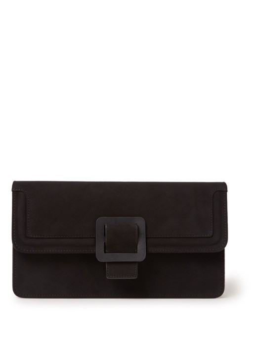 Beth clutch van geitensuède - voorkant 3 zwart