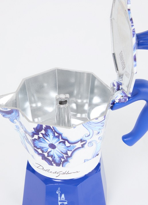 Bialetti Dolce & Gabbana Moka Express percolator 3-kops - voorkant 2 royalblauw
