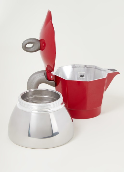 Bialetti Moka Inductie percolator 4-kops - detail steenrood
