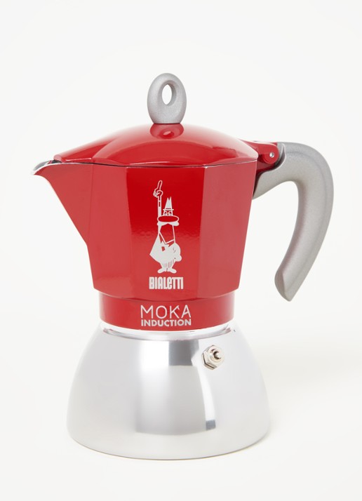 Bialetti Moka Inductie percolator 6-kops - voorkant 2 steenrood
