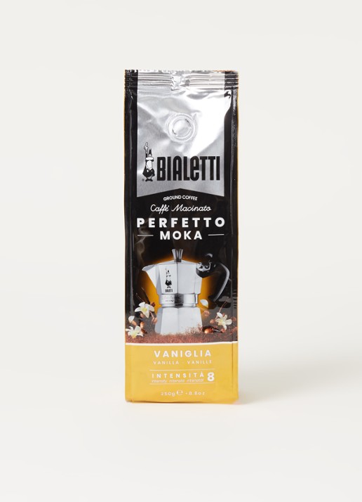 Bialetti Perfetto Moka Vanille gemalen koffie 250 gram - voorkant 2 goud