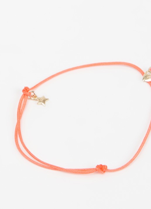 Bibi Camille Armband met bedel verguld - detail 2 neonroze