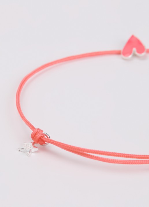 Bibi Camille Armband met bedel - detail 2 fuchsia