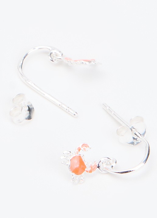 Bibi Camille Crab oorstekers van zilver - detail zilver
