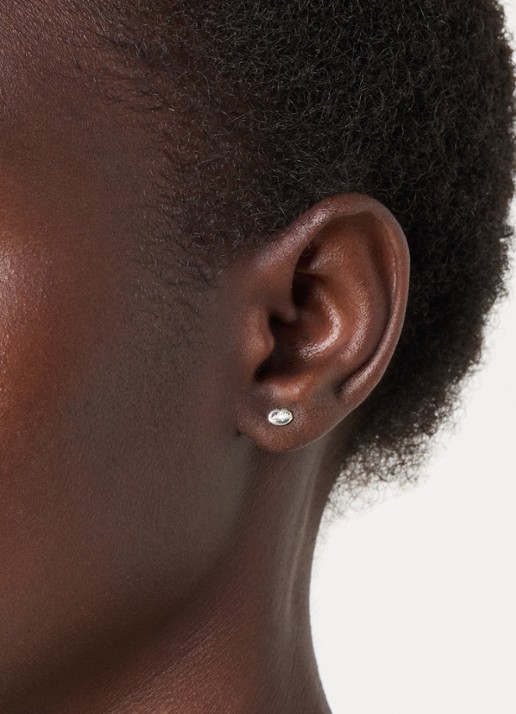 Bibi Camille Lips oorknopjes - voorkant 4 zilver