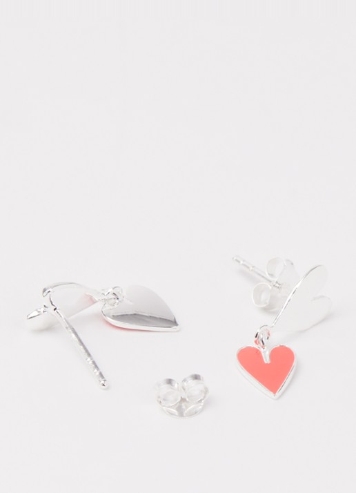 Bibi Camille Oorstekers van zilver - detail roze