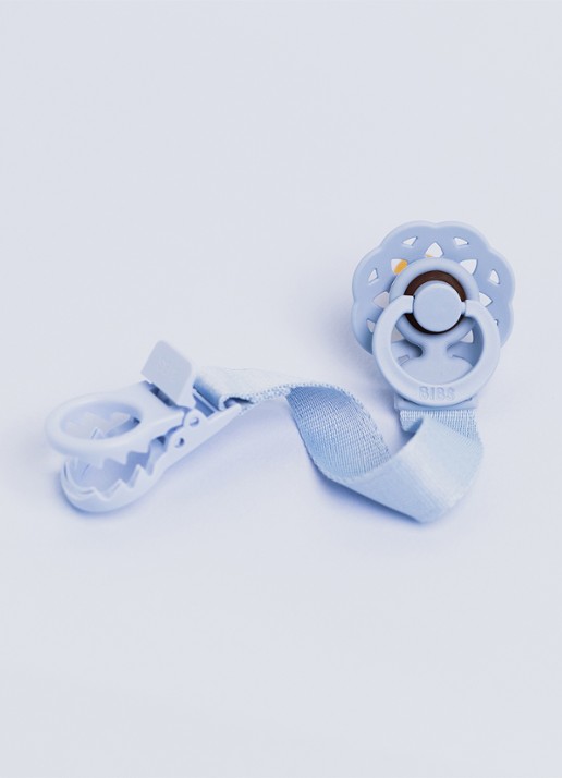 BIBS Clip speenkoord - voorkant 2 blauw