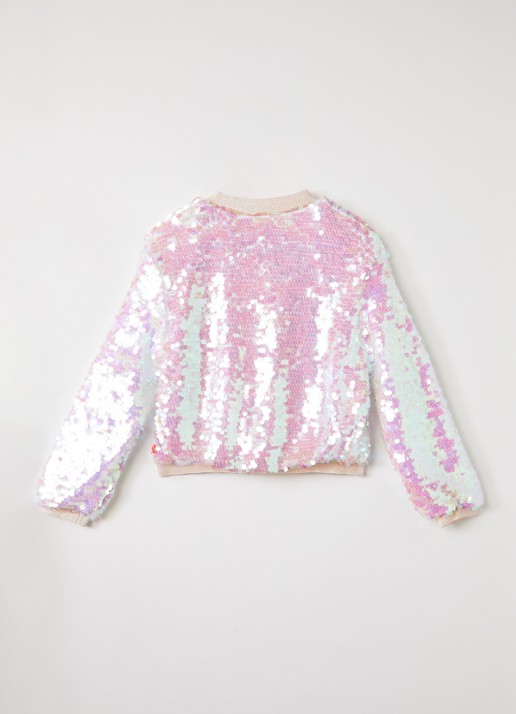 Billieblush Bomberjack met pailletten - achterkant 3 roze