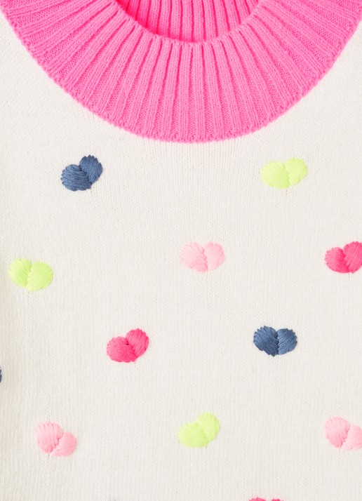 Billieblush Fijngebreide trui in wolblend met borduring - detail 3 gebroken wit