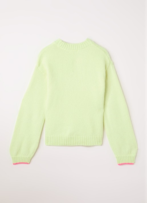 Billieblush Fijngebreide trui in wolblend met lurex - voorkant 3 neongroen