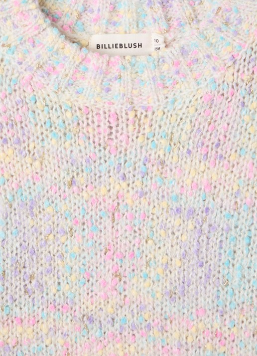 Billieblush Grofgebreide trui met gemêleerd dessin en lurex - detail ivoor
