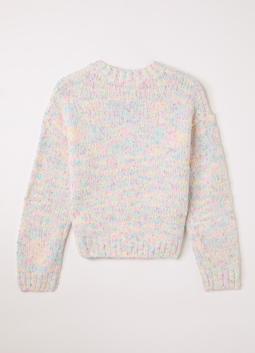Billieblush Grofgebreide trui met gemêleerd dessin en lurex - voorkant 3 ivoor