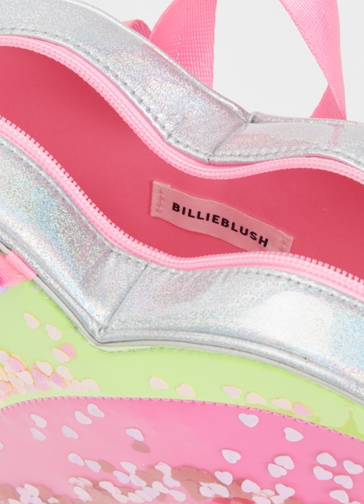 Billieblush Hartje rugzak met logo en glitter  - detail 2 roze