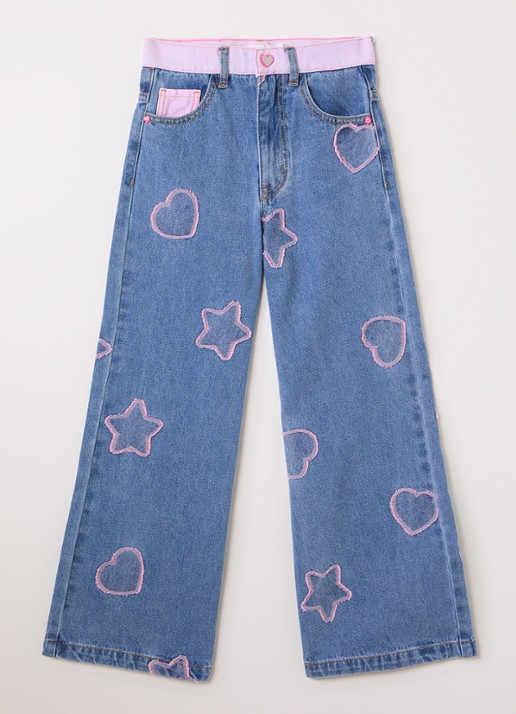 Billieblush High waist wide leg jeans met borduring