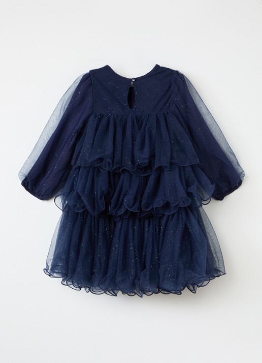Billieblush Jurk met tule - voorkant 3 donkerblauw