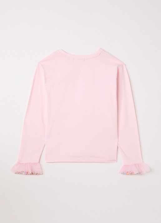 Billieblush Longsleeve met mesh details - voorkant 3 lichtroze