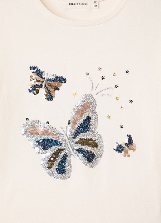 Billieblush Longsleeve met pailletten - detail ivoor