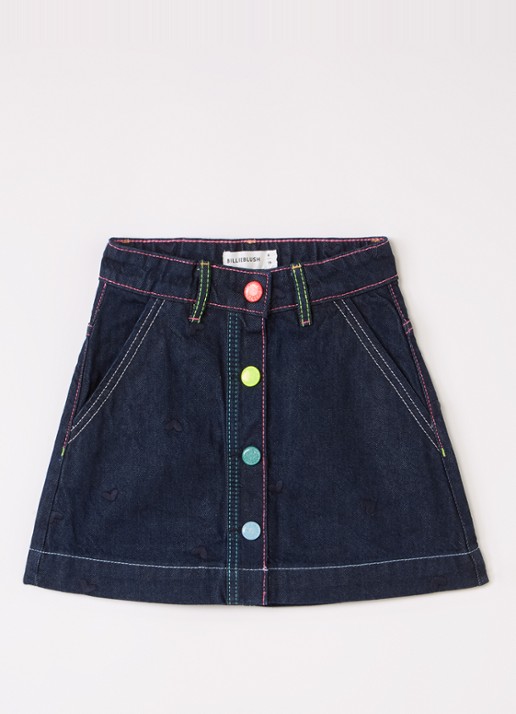 Billieblush Mini spijkerrok met steekzakken - voorkant 2 indigo