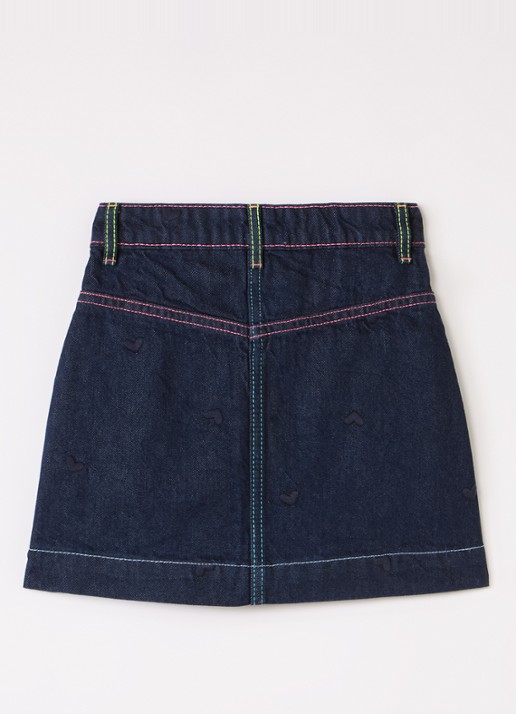 Billieblush Mini spijkerrok met steekzakken - voorkant 3 indigo
