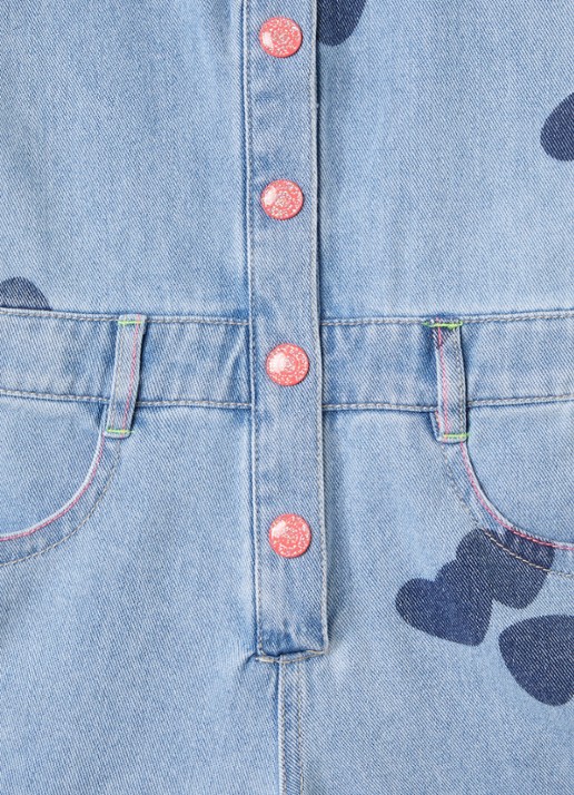 Billieblush Playsuit van denim met print - detail 3 indigo