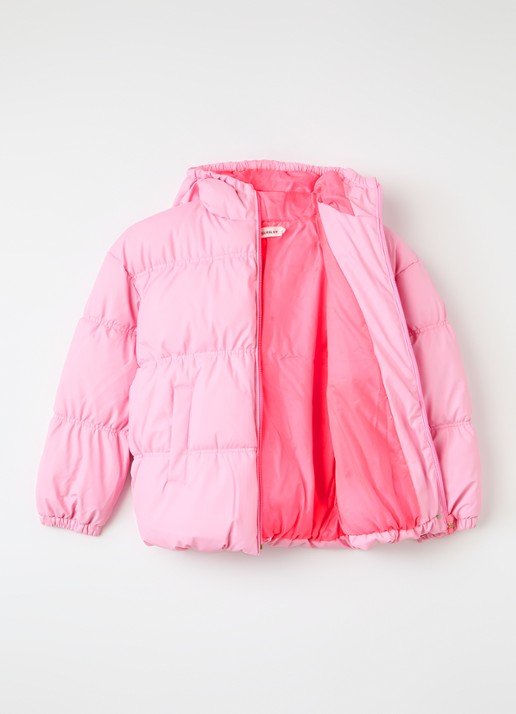 Billieblush pufferjas met logo - voorkant 3 roze