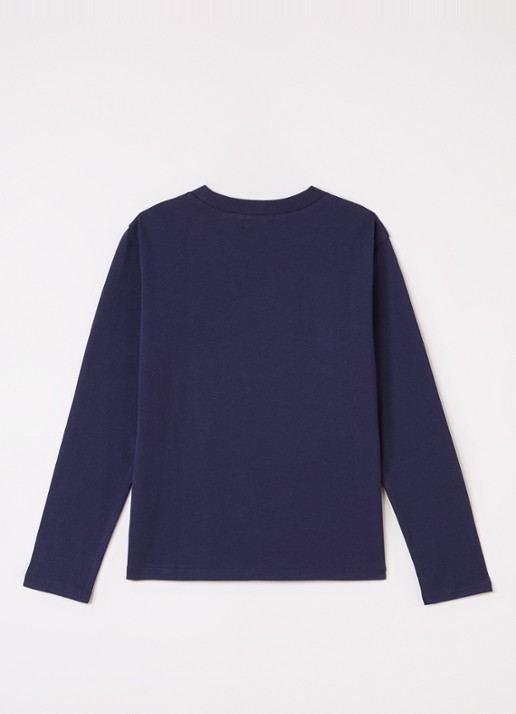 Billieblush Smile longsleeve met pailletten - voorkant 2 donkerblauw