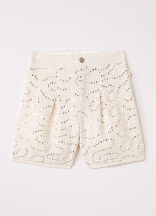 Billieblush Straight fit korte broek van bouclé met pailletten