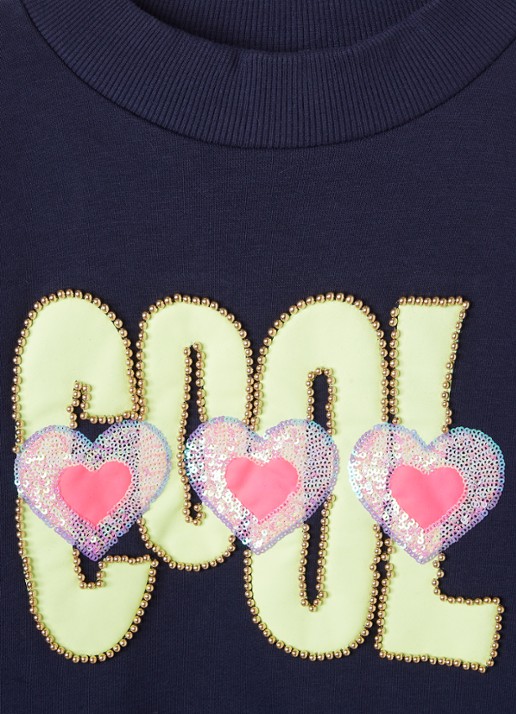 Billieblush Sweater met pailletten - detail donkerblauw
