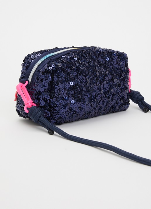 Billieblush Trousse toilettas met pailletten  - achterkant 5 donkerblauw