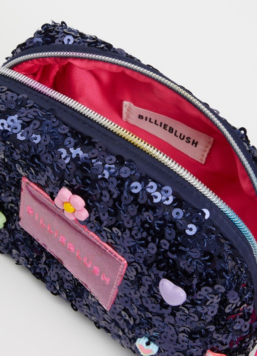 Billieblush Trousse toilettas met pailletten  - detail 2 donkerblauw