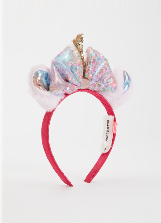 Billieblush Unicorn haarband met applicatie  - voorkant roze