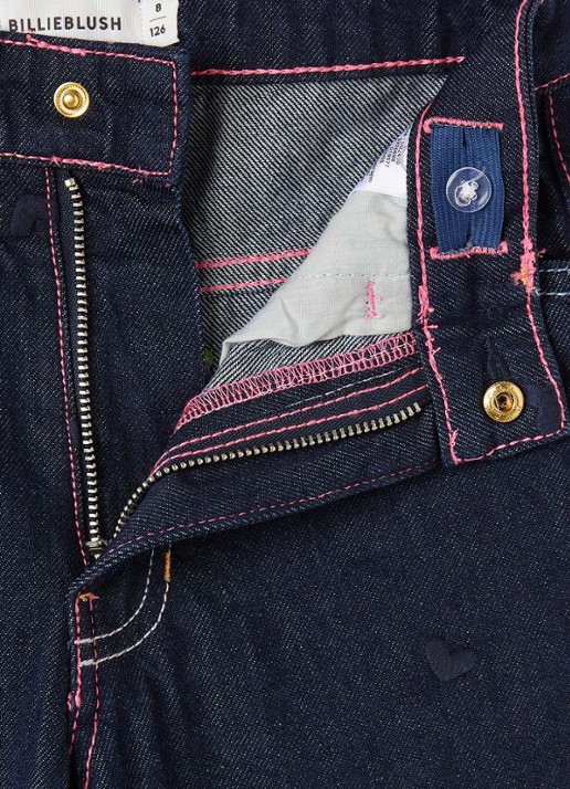 Billieblush Wide leg jeans met donkere wassing - detail 3 indigo