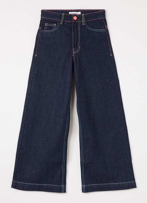 Billieblush Wide leg jeans met donkere wassing - voorkant indigo