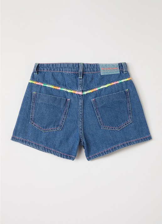Billieblush Wide leg korte broek van denim - voorkant 2 indigo