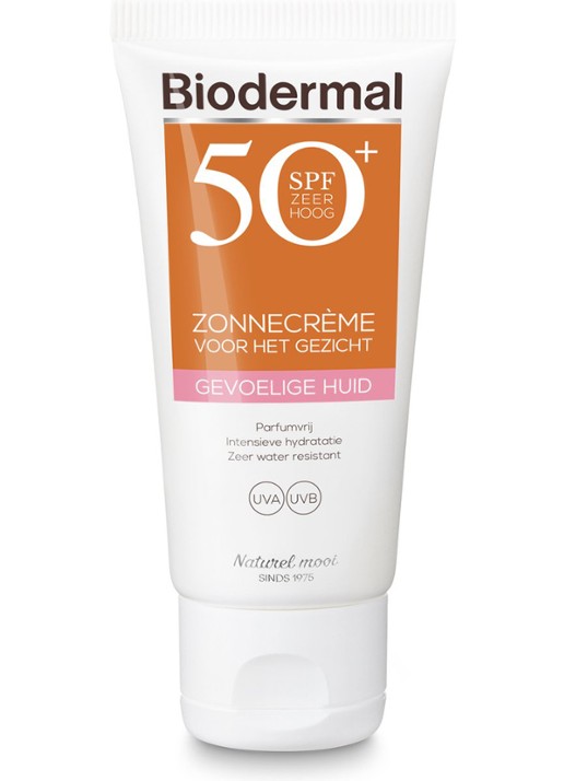 Biodermal Gevoelige Huid Zonnecrème Water Resistant gezicht SPF 50+ - zonnebrand voor het gezicht - voorkant 3 undefined