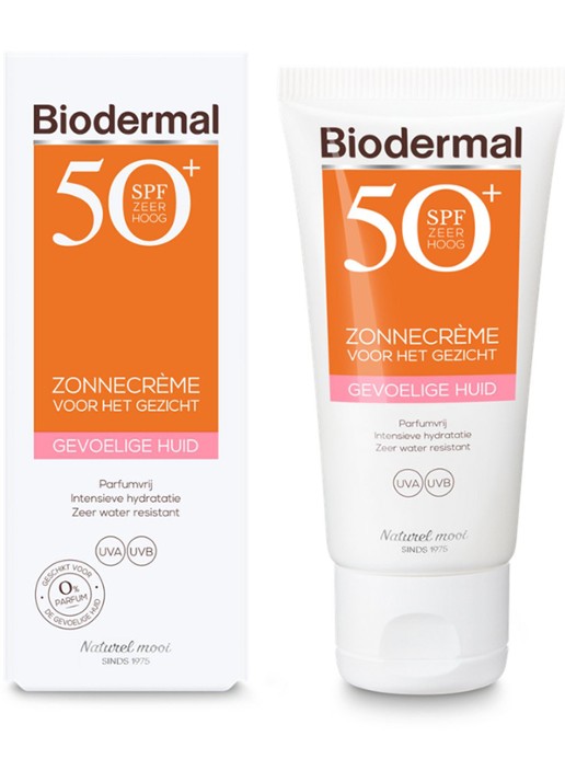 Biodermal Gevoelige Huid Zonnecrème Water Resistant gezicht SPF 50+ - zonnebrand voor het gezicht - voorkant 4 undefined