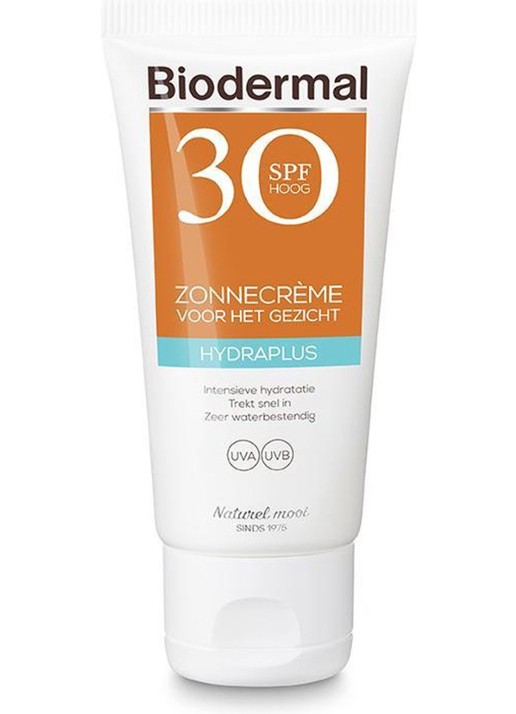 Biodermal Hydraplus Zonnecrème gezicht SPF 30 - zonnebrand voor het gezicht - voorkant 3 undefined