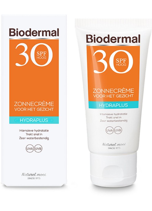 Biodermal Hydraplus Zonnecrème gezicht SPF 30 - zonnebrand voor het gezicht - voorkant 4 undefined