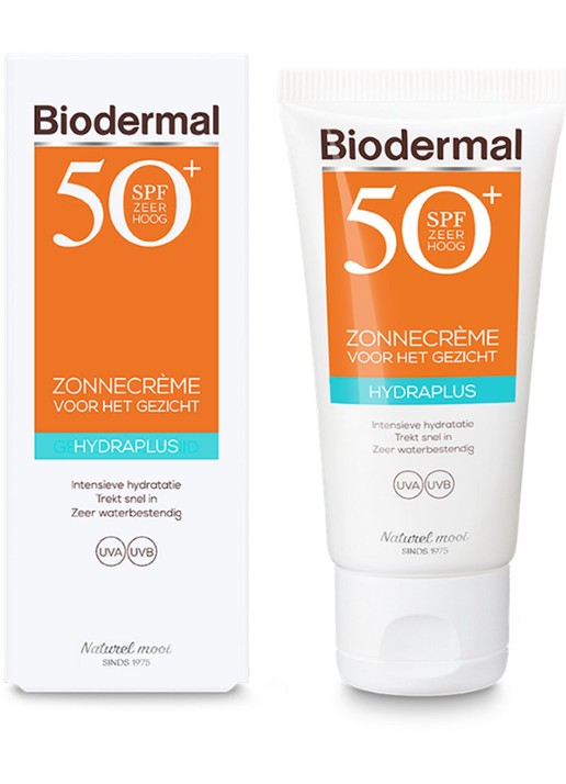 Biodermal Hydraplus Zonnecrème gezicht SPF 50+ - zonnebrand voor het gezicht - voorkant 2 undefined