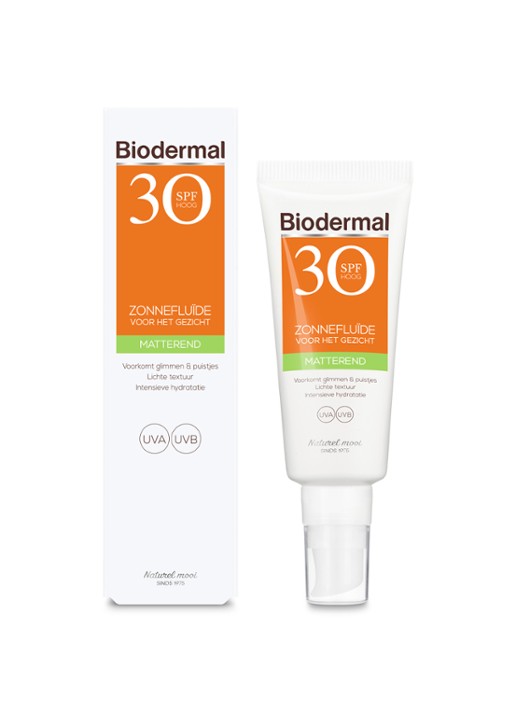 Biodermal Matterende Zonnefluïde gezicht SPF 30 - zonnebrand voor het gezicht - voorkant 4 undefined