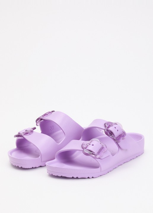 Birkenstock Arizona Flower Eva slipper met logo - voorkant 2 lila