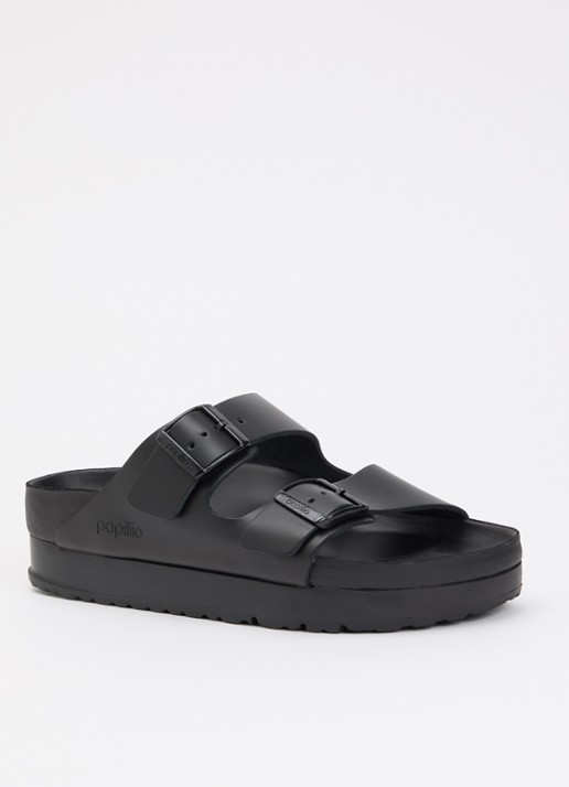 Birkenstock Arizona Pap Flex sandaal van leer met plateauzool