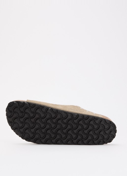 Birkenstock Arizona Rivet slipper van suède met studs - detail 3 khaki