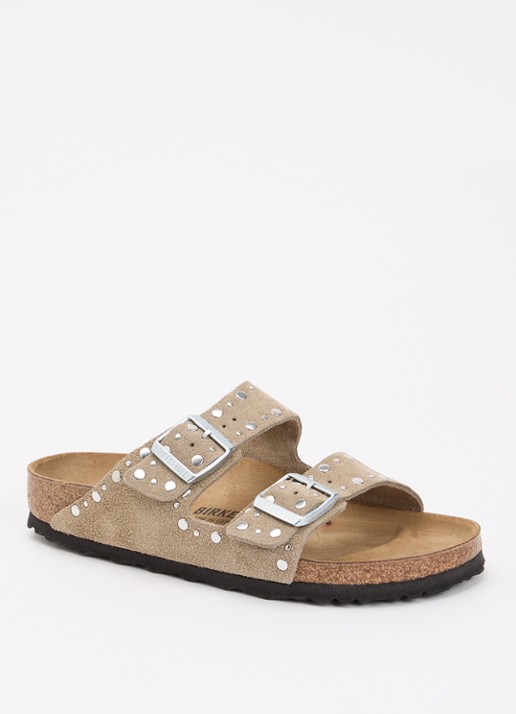 Birkenstock Arizona Rivet slipper van suède met studs