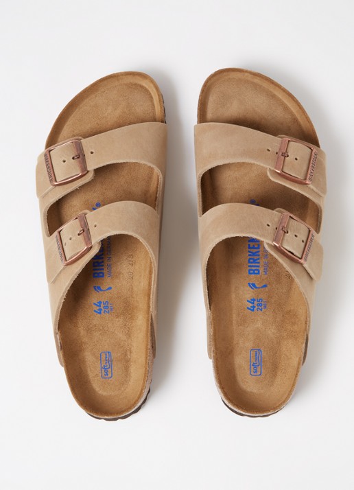 Birkenstock Arizona slipper van leer - detail 4 zand