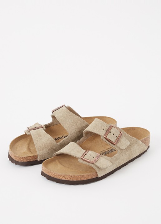 Birkenstock Arizona slipper van suède - detail 3 taupe